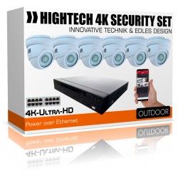 8MP Komplett Paket - 4x UltraHD IP PoE Kameras inkl. 8000GB HDD IP Rekorder