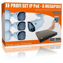4K Überwachungskamera System inkl. 4x Bullet UltraHD PoE Kameras mit Montageboxen