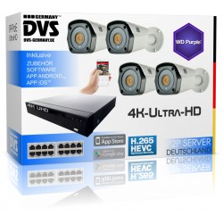 4K Profi-Überwachungsanlage 4K Recorder UHD IP Bullet Kamera H265 ONVIF PoE