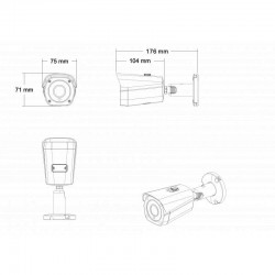 HD IP PoE Kamera für Innen und Außen Wand- und Deckenmontage FullHD+