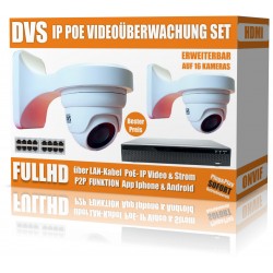  IP HD Videoüberwachung Set mit IP Dome Kameras