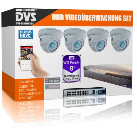 UltraHD video surveillance camera set 8000GB surveillance cameras
