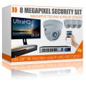 Videoüberwachung Set 4K UltraHD Rekorder inkl. 8x 4K Dome IP Poe Kameras
