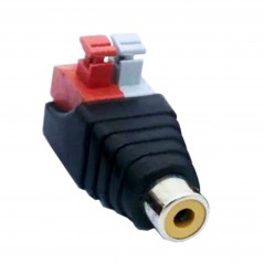 2 pieces Cinch socket RCA adapter Terminal block Female push-in fittings (plug connections) 2-pin terminals DC AV block