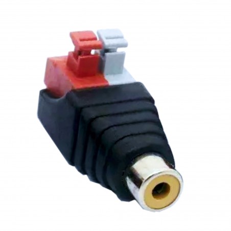 2 pieces Cinch socket RCA adapter Terminal block Female push-in fittings (plug connections) 2-pin terminals DC AV block