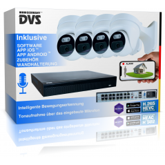 Professionelle UltraHD Videoüberwachung für Gewerbe & Privat 4 PoE Kameras mit Mikrofon