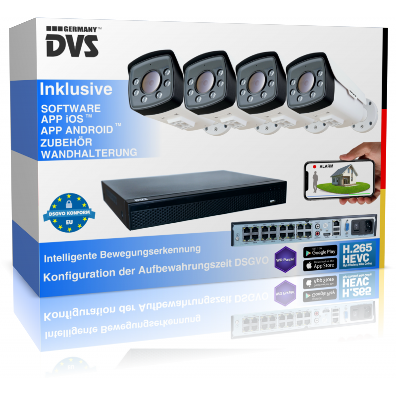 Video surveillance set 4K professional property security high resolution Ultra HD cameras