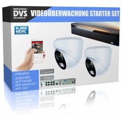 Videoüberwachung Set IP PoE Mit 2x IP FullHD Dome Kameras