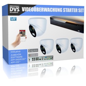 Videoüberwachung Set HD 3MP POE 6x Aussen Überwachungskamera 2000 GB Festpl. 